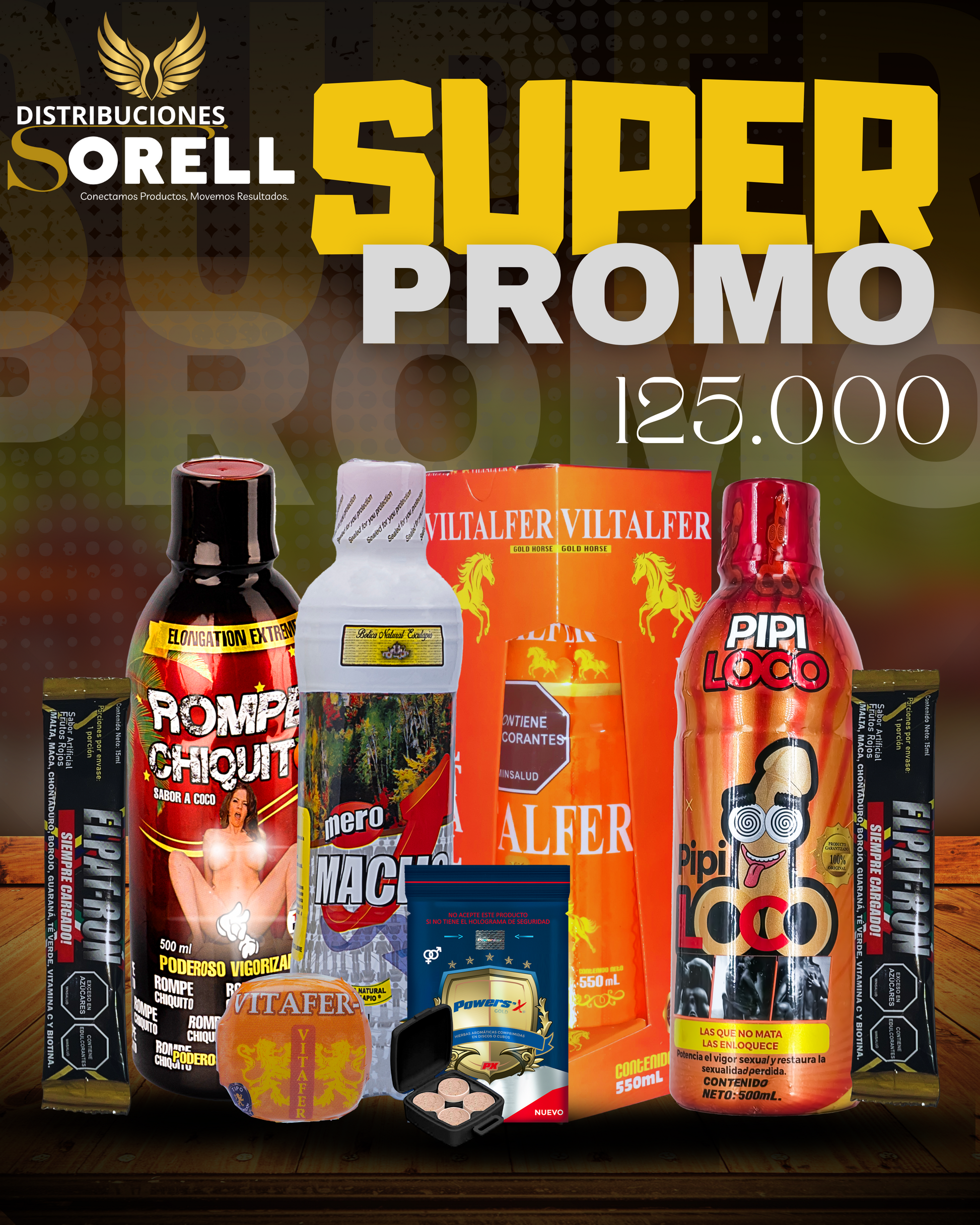 COMBO PIPI LOCO+ROMPE CHIQUITO+MERO MACHO+VILTALFER+OBSEQUIOS