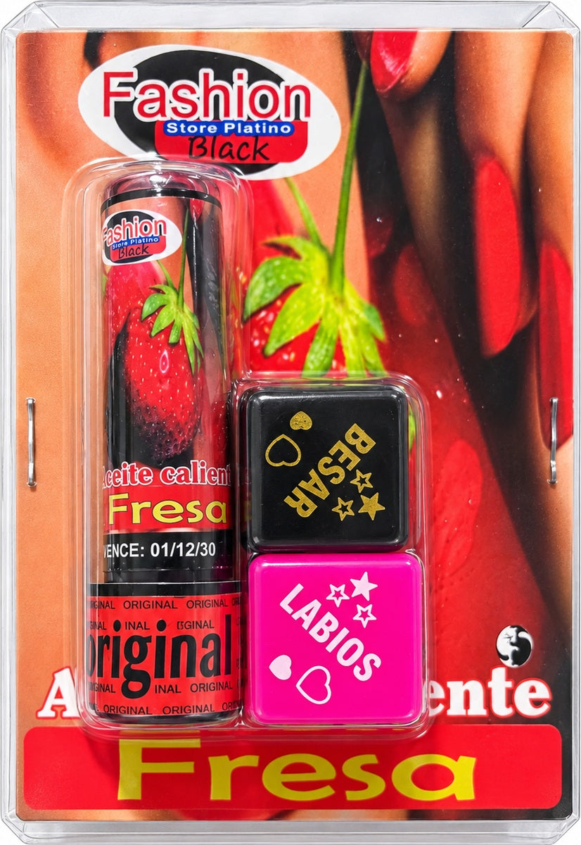 Aceite de fresa con dados
